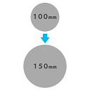 150mm丸へサイズ変更 【単品購入不可】ステンレス表札サイズ変更オプション