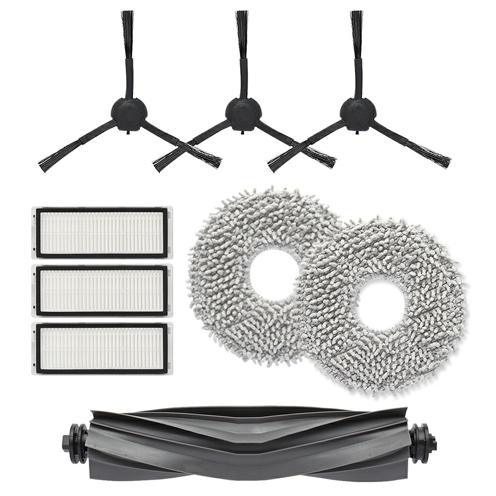 ※当商品はノーブランド品(互換品)です。メーカー純正品(正規品)ではございません。※ご覧になる環境によって、画像と実際の商品の色味が異なる場合がございます。 サイドブラシ 》 メインブラシ 》 フィルター 》 モップパッド 》 交換パーツ9点セット 》 商品名 交換パーツ9点セット 互換品 入り数 サイドブラシ×3個メインブラシ×1個フィルター×3個モップパッド×2枚 メインブラシの特長 硬質のフローリング（木製床・タイル）向け。床を傷つけにくい柔らかい素材で、髪の毛や糸くずの絡みにくい。 対応機種 Dreame L20 Ultra / L20 Ultra Complete 保証期間 購入日から3ヵ月 配送について メール便（送料無料）・代引き不可 交換アクセサリーキット Dreame ロボット掃除機用