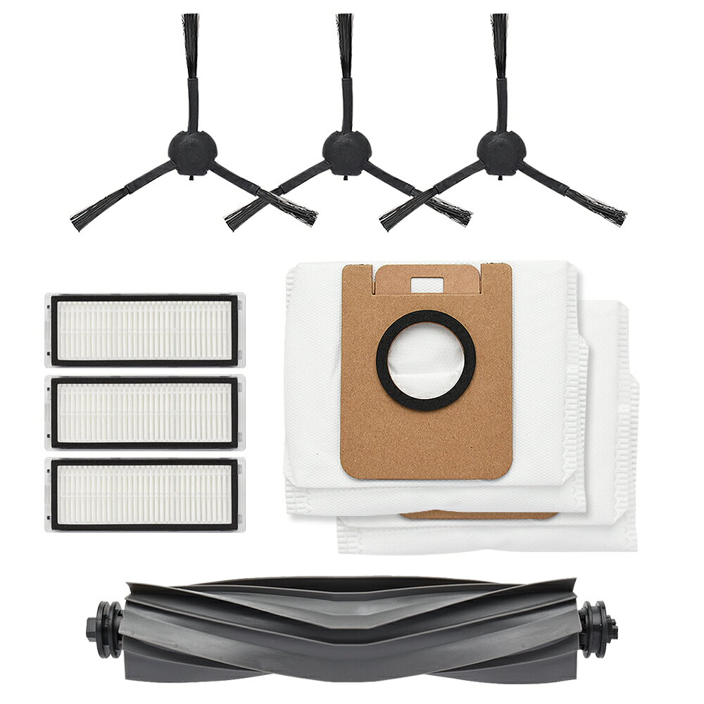 Rakuten - ドリーミー ロボット掃除機 L20 用 サイドブラシ、メインブラシ、紙パック、フィルター 交換パーツ9点セット 互換品