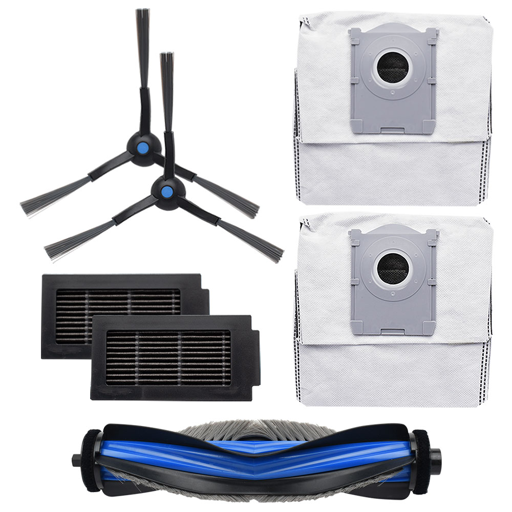 Rakuten - エコバックス T50 OMNI / T50 PRO OMNI 用 交換パーツ7点セット（サイドブラシ×2、抗菌フィルター×2、絡み防止メインブラシ×1、抗菌ゴミパック×2） 互換品
