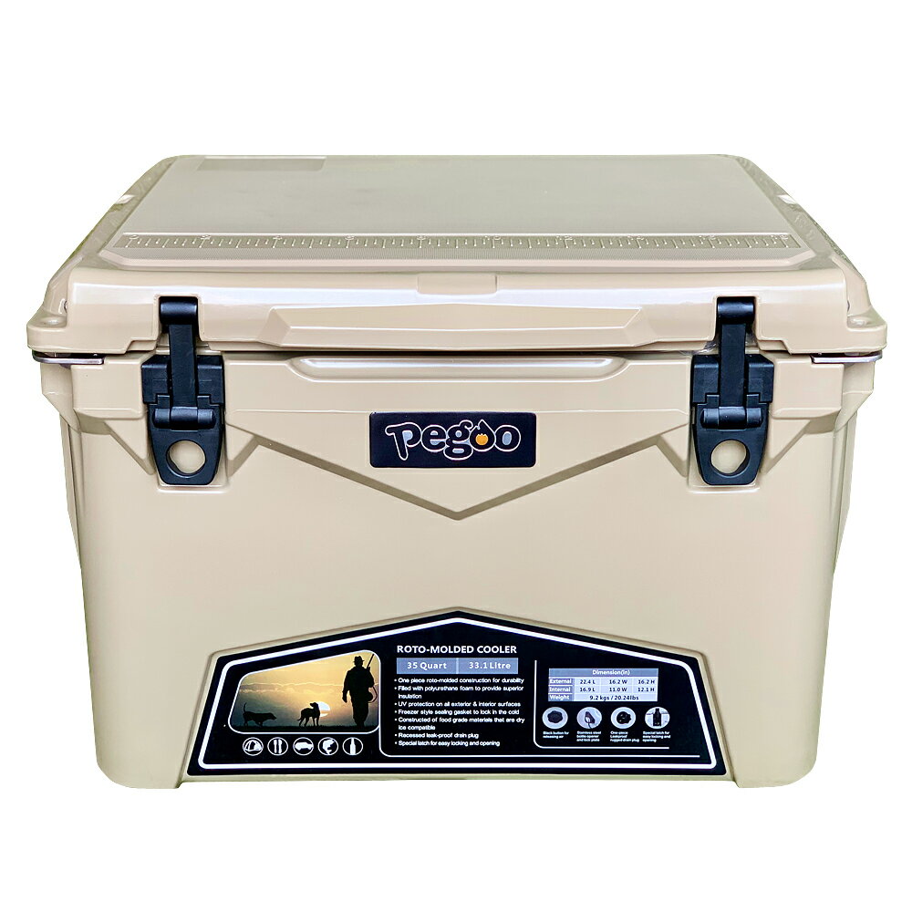 アイスランド クーラーボックス 35QT（33.1L） サンド/Sand 【特典おまけ付き】おしゃれ 人気 ハードクーラー 極厚クーラー ICELAND アウトドア キャンプ キャンパー BBQ バーベキュー ピクニック 釣り フィッシング ミリタリー 【沖縄 離島 お届け不可】