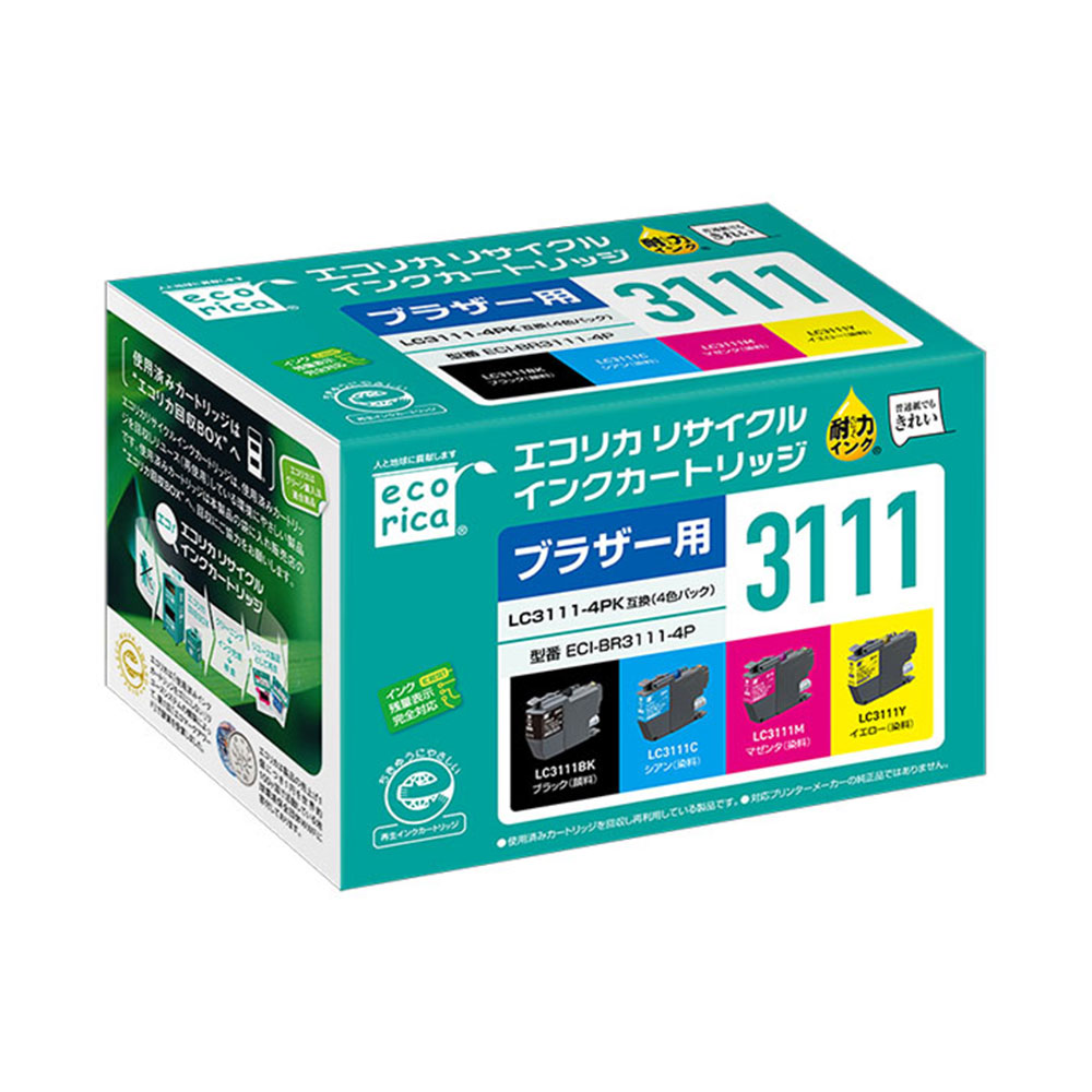 Rakuten - LC3111-4PK リサイクルインクカートリッジ 4色パック エコリカ ECI-BR3111-4P ブラザー対応 【沖縄・離島 お届け不可】