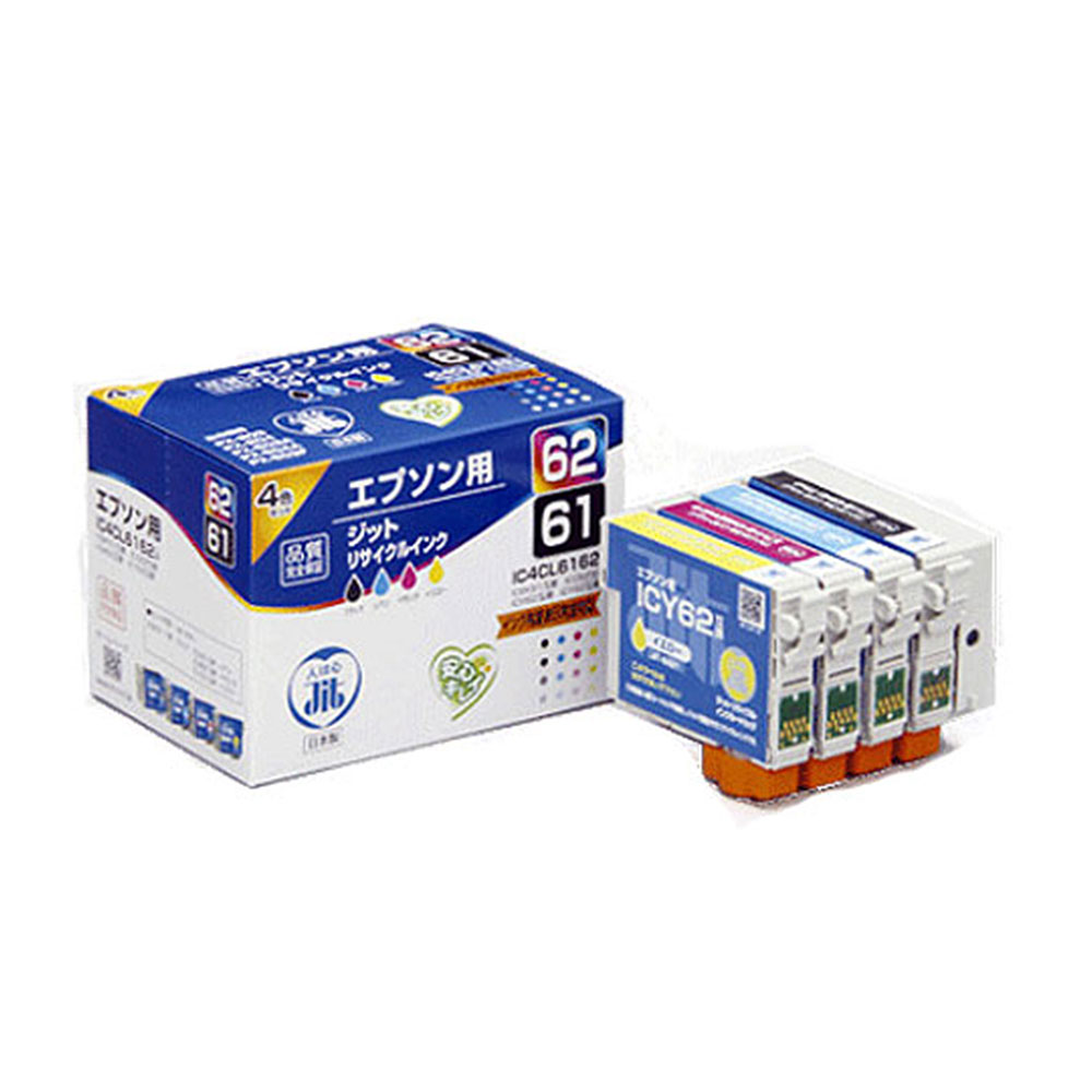 墨水, 墨水匣 - IC4CL6162 4色セット対応 ジット リサイクルインク JIT-E61E624P エプソン対応 【沖縄・離島 お届け不可】 【代引不可】
