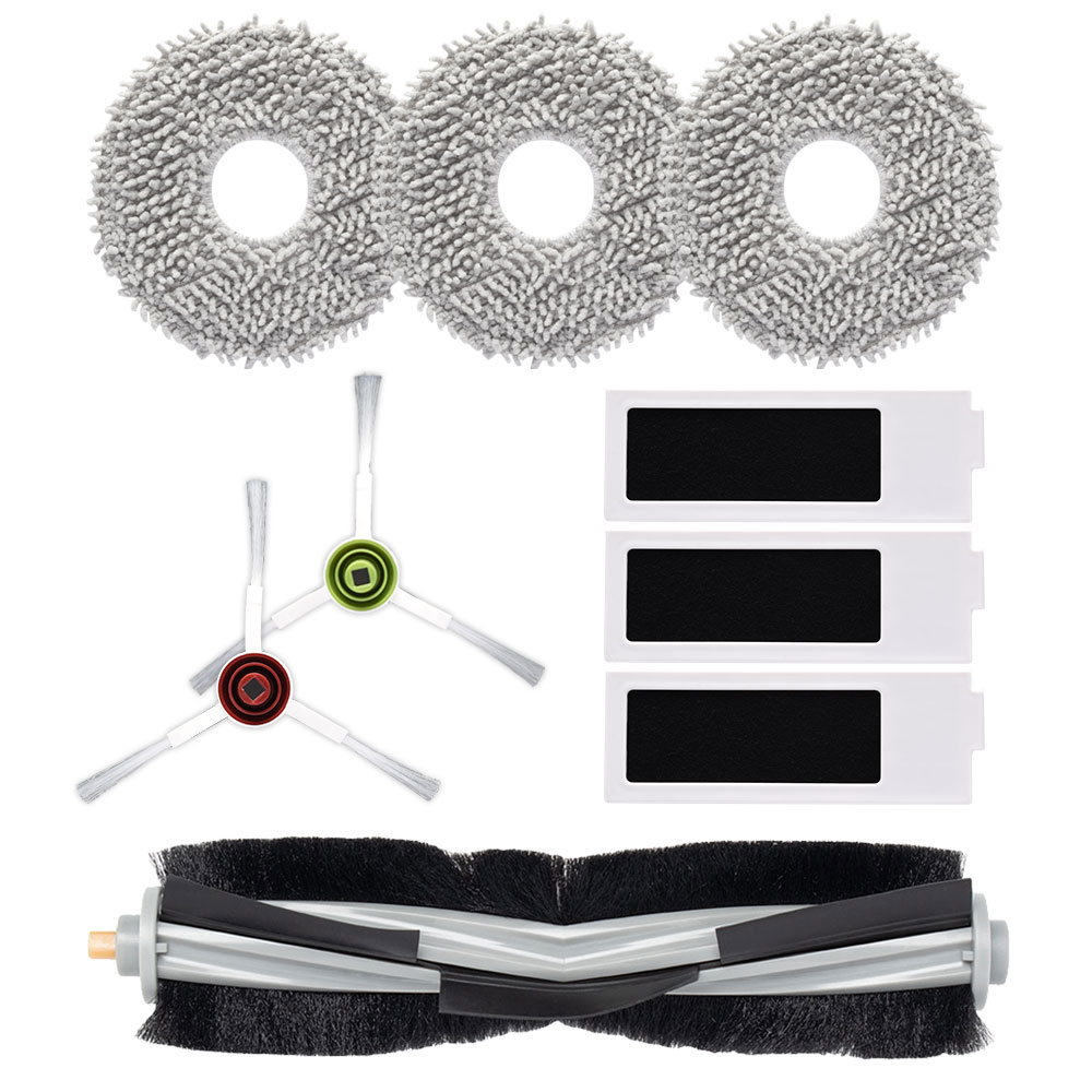 エコバックス T20 OMNI / T20e OMNI用 メインブラシ、サイドブラシ、抗菌フィルター、モップ 交換パーツ9点セット 互換品