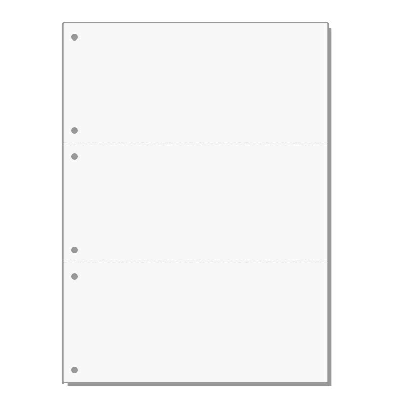【1,000枚】プリンター用帳票用紙 KN3600 （ A4サイズ 白紙3面6穴 ） / 伝票 / 納品書 / 領収書 / OA用..