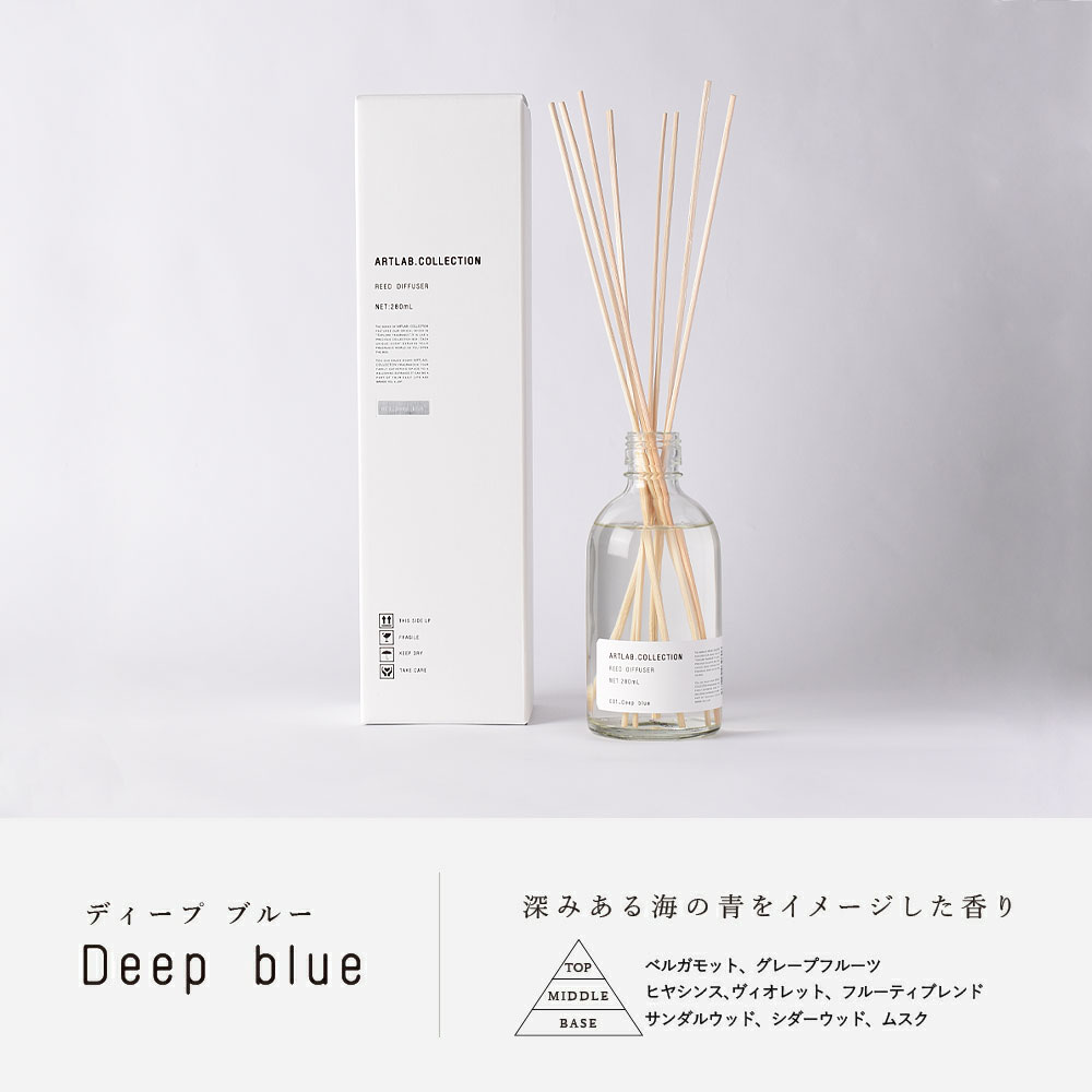 ARTLAB.COLLECTION リードディフューザー【Deep blue】アートラボコレクション / ARTLAB. / リードディフューザー / ルームフレグランス / スティック / 詰め替え / ガラスボトル / シンプル / インテリア / ギフト / 280ml 【沖縄・離島 お届け不可】