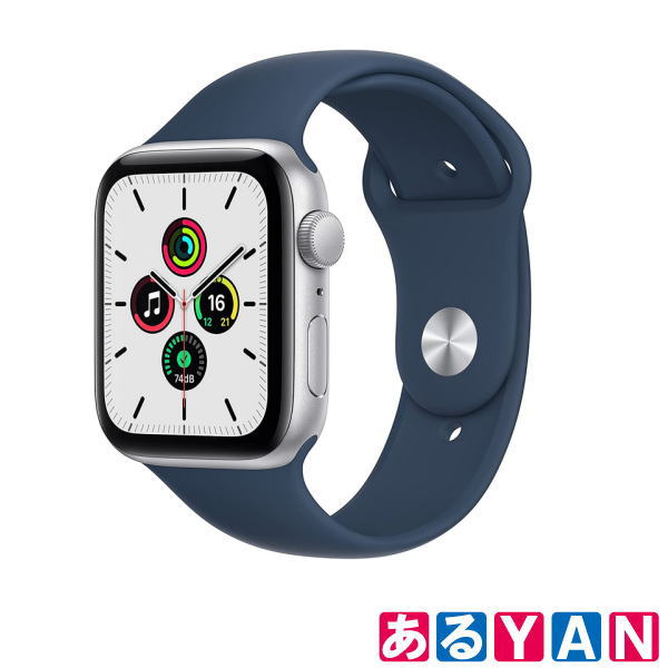 Apple Watch SE GPSモデル MKQ43J/A 44mm シルバーアルミニウムケース アビスブルースポーツバンド アップル 新品 送料無料