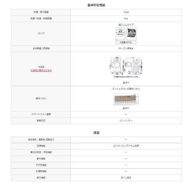 外箱開封 未使用品 日立 ドラム式洗濯乾燥機 BD-SG100GL W ホワイト 洗濯10kg 乾燥6kg 左開き 風アイロン 送料無料