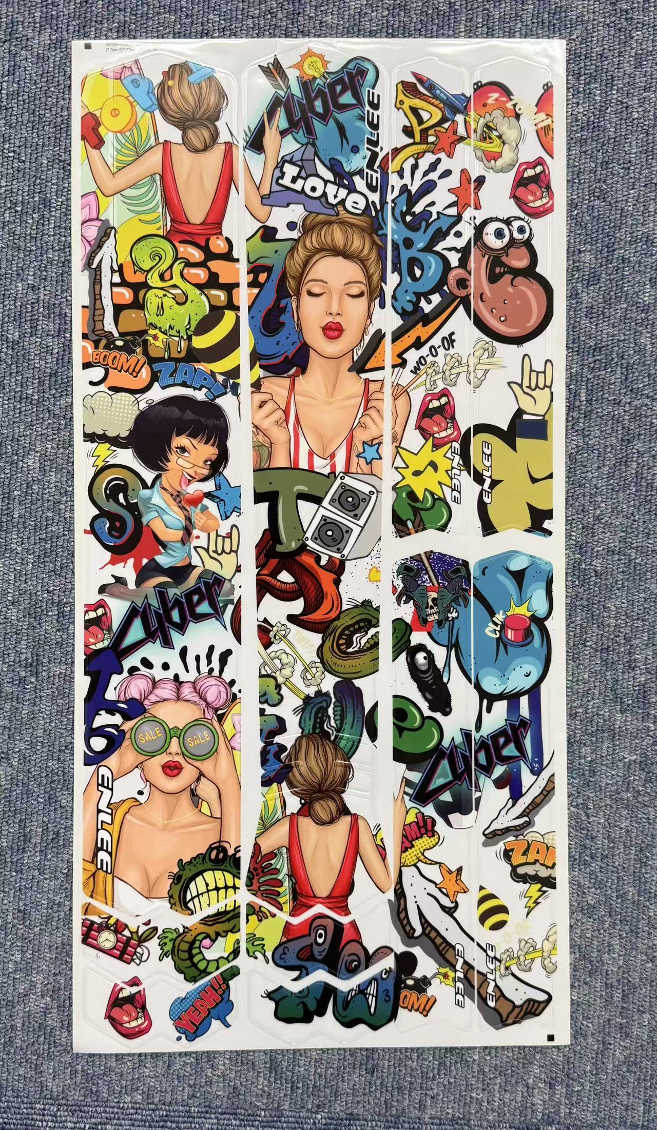 自転車フレームガードプロテクターステッカー（セクシー女性2、カラー） ENLEE STEREO ロードバイクやマウンテンバイク用に、傷やへこみからバイクを保護します