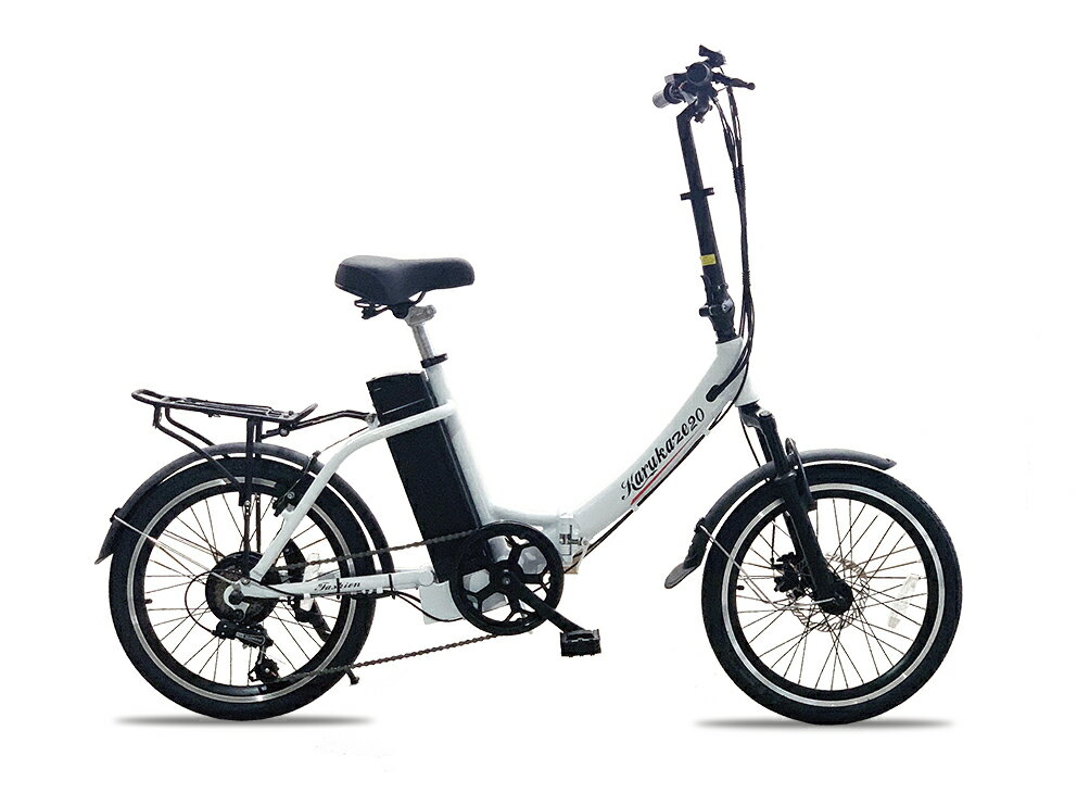 軽量アルミ製 フル電動自転車「軽風20 」20インチ　 リチウムイオンバッテリー版　SHIMANO製6段変速付