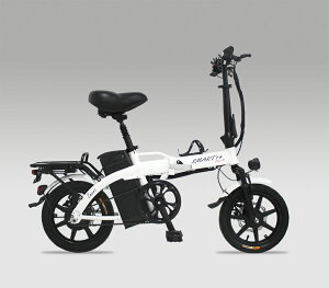 10月12日発送　電動自転車（モペット版）とても軽量ハイパワーモーター　折りたたみ可能フルアルミ　48V版大容量リチウムイオン電池 12AH搭載「SMART-PLUS-B」 14インチ