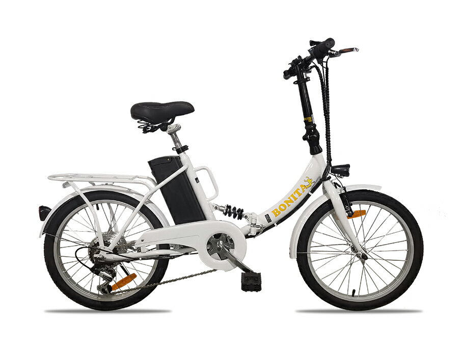 モペット版　ペダル付原付　電動自転車 E-BIKE20PLUS-L 36Vリチウムイオンバッテリー版　SHIMANO製6段変速付 LED照明付 折りたたみタイプ 20インチ　　布カゴ付き