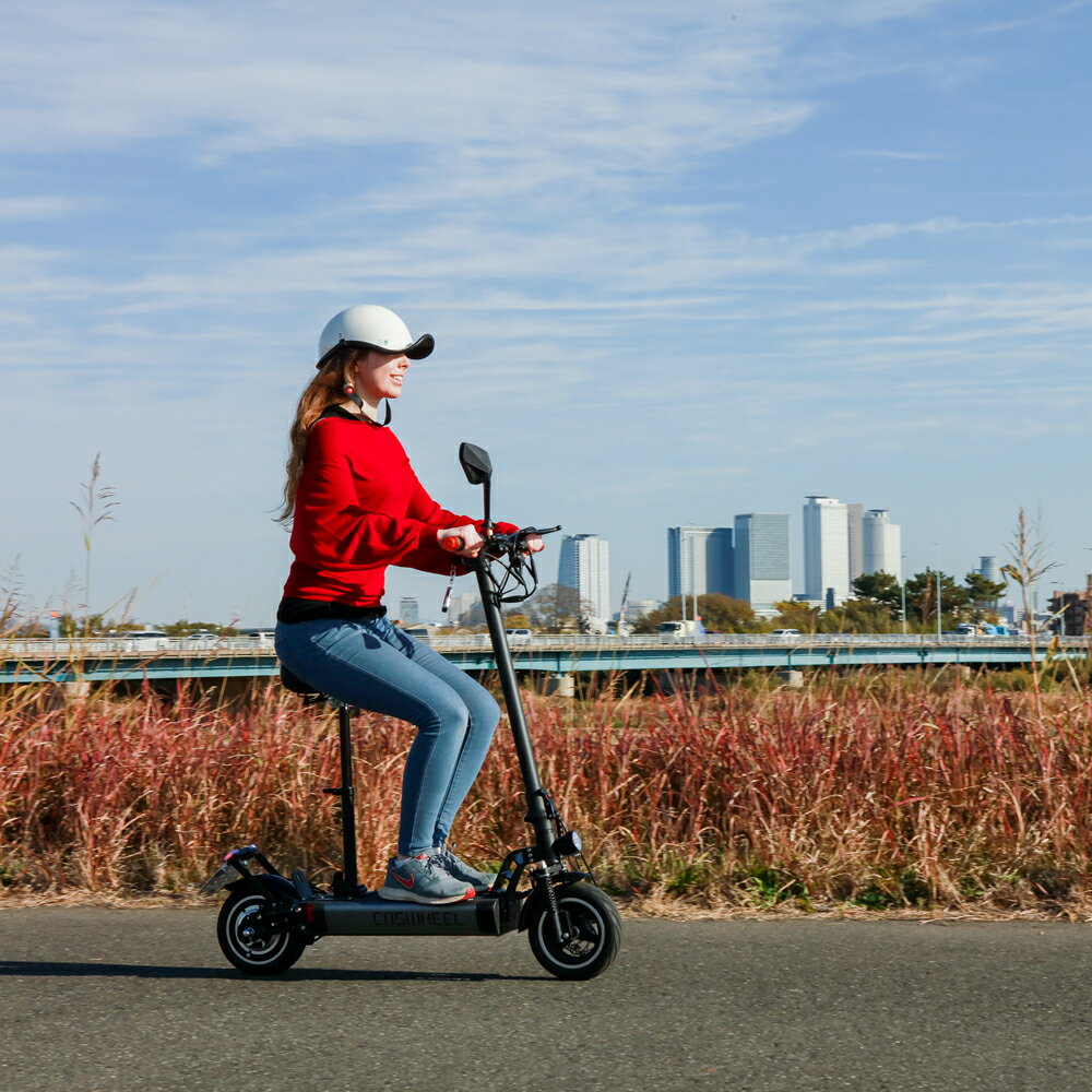 公道仕様 電動キックボード 電動キックスケーター 公道走行可COSWHEEL EV SCOOTER 2WAY乗りEVスクーター 折りたたみ式電動バイク サドル椅子付き