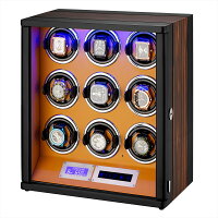 HOKUTOワインディングマシーン腕時計自動巻き器ウォッチワインダー9本巻き上げLEDライト付き腕時計自動巻きワインディングマシン時計収納ケースメンズレディース自動巻き機ウォッチケース時計ケースギフトスタンドプレゼント超静音
