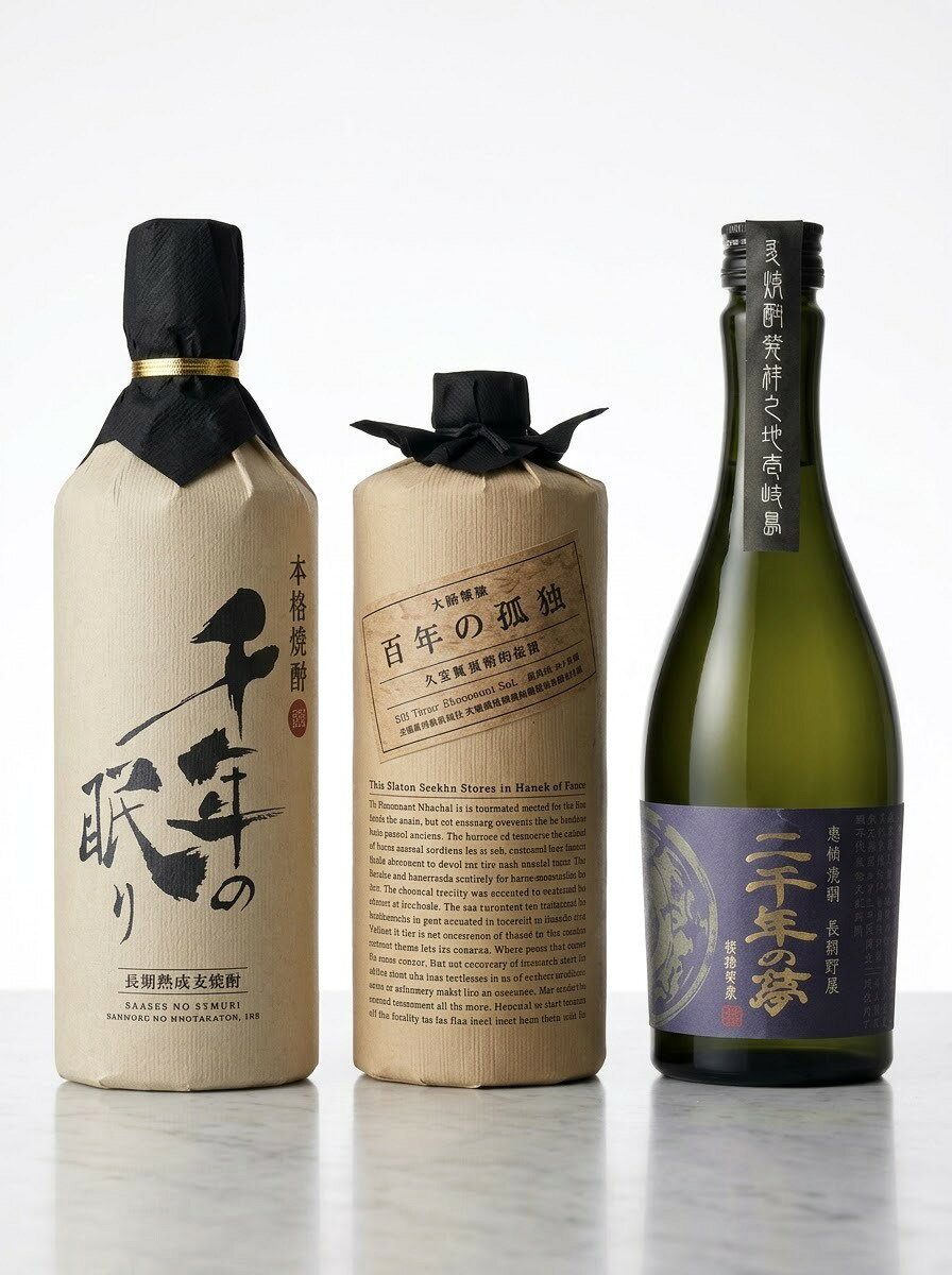 訳あり品（瓶ラベル、箱に用あり） 未開封　百年の孤独 本格麦焼酎 2本セット 楽天市場】百年の孤独 千年の眠り 2本セットの通販