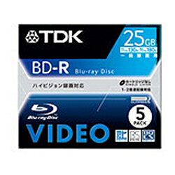 終売　★TDK　BDV-R25X5S　録画用 追記型ブルーレイディスク 2倍速対応 25GB(片面1層) ベアタイプ 5巻パック