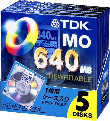 【TDK】TDK 3.5MO 640MB アンフォーマット5枚パック MO-R640X5A