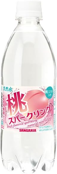乐天商城 - ◆2ケース◆【サンガリア】天然水 桃 スパークリング PET 500ml×48本 桃エキス入り