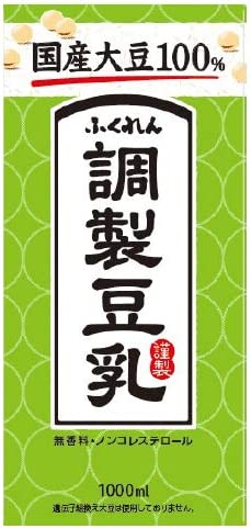 【ふくれん】国産大豆100% 成分調整豆乳 1000ml紙パック×6本入　【緑ケース】