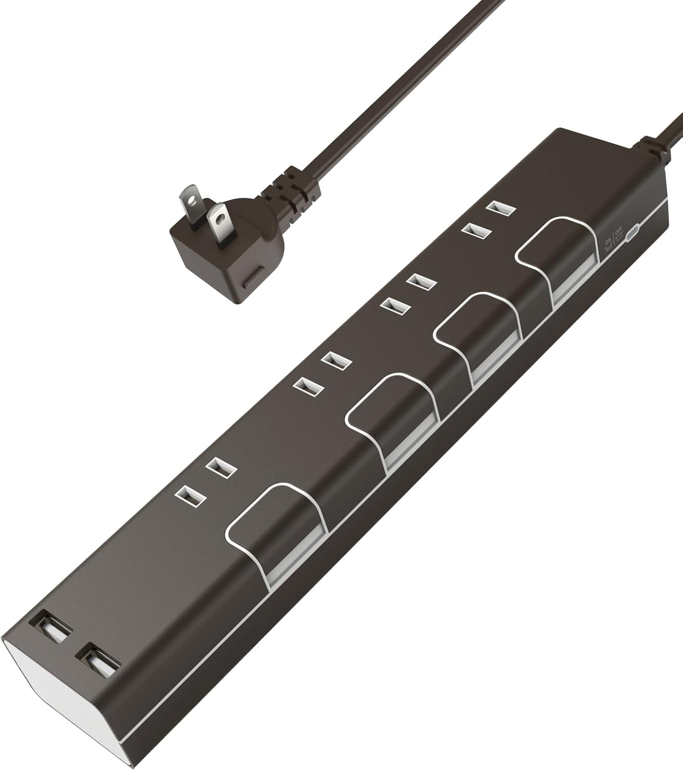乐天商城 - 【TOPLAND(トップランド) 】USB 電源タップ AC4個口 USBポート2個口 延長コード 1m 雷ガード 個別スイッチ ほこり防止シャッター付き オートパワーシステム搭載 抗菌加工 ブラウン STPC100-BR