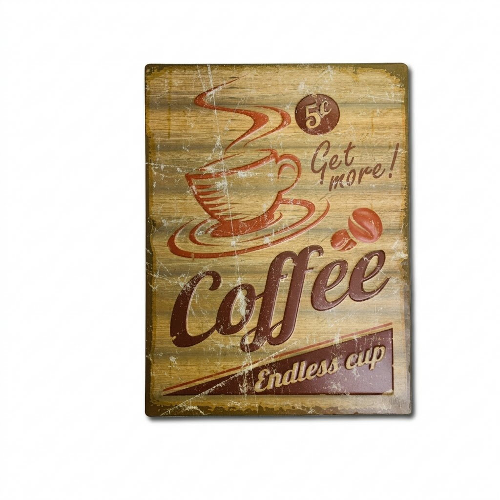 樂天商城 - ブリキ看板 ティンサイン COFFEE アメリカン雑貨 1枚 たて約40cm×よこ30cm