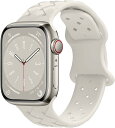 【UIUIKA】コンパチブル Apple Watch バンド41mm 40mm 38mmアップルウォッチ バンド エコな竹編みシリコン製 スポーツバンド Series 9/8/7/SE2/SE/6/5/4/3/2/1対応 長さ調整可能 柔らかい 通気 防汗 防水 耐衝撃(41mm/40mm/38mm Starlight)
