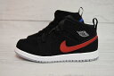 NIKE JORDAN 1 MID (TD) BLACK/UNIVERSITY RED iCL W[_ 1 ~bh