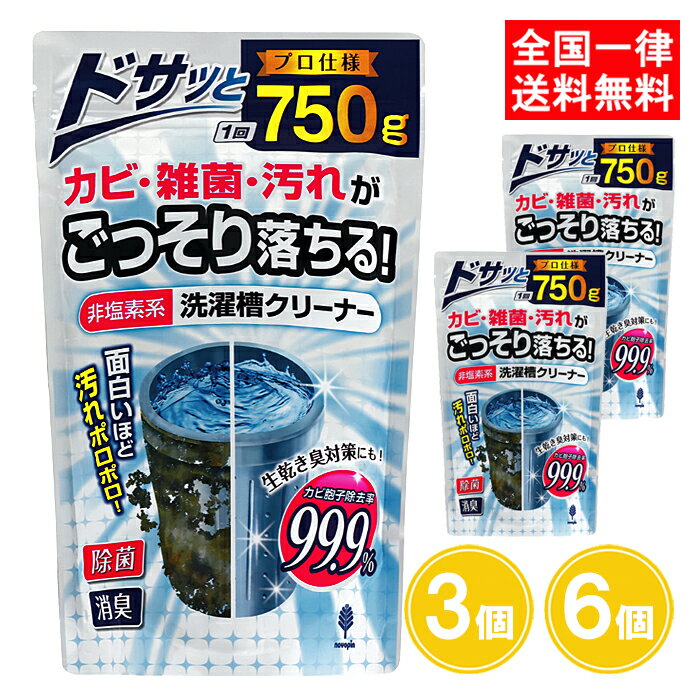 非塩素系洗濯槽クリーナー 750g 3個 6個 洗濯槽クリーナー 洗濯機 タテ型 カビ取り 除菌 消臭 紀陽除虫菊