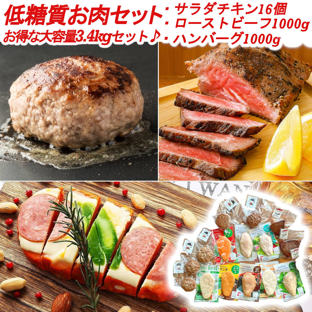 【あす楽対応＆送料無料】お得な福袋 低糖質お肉セット 3.4