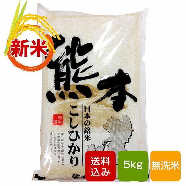 【送料無料】熊本コシヒカリ 無洗米 5kg 一等米 熊本県産 30年度産
