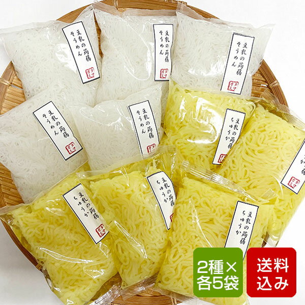 こんにゃく麺 10袋 （2種類×各5） こんにゃく素麺 こんにゃく中華麺 ダイエット