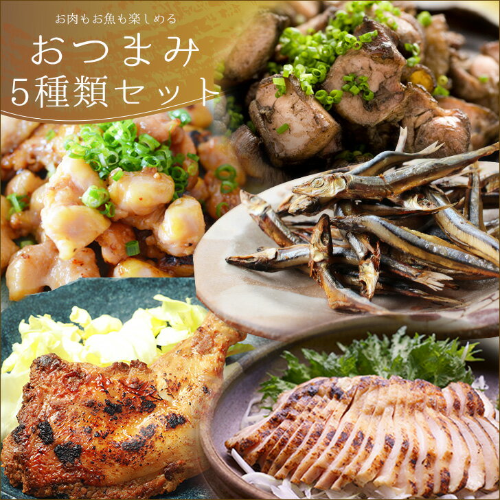 おつまみセット 5種類入 鶏の炭火焼き きびなご干物 サラダチキン 九州 冷凍 ギフトのサムネイル