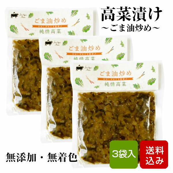 高菜 油炒め 100g×3袋 無添加 無着色 国産 漬け物 高菜の漬物 宮崎県産 メール便