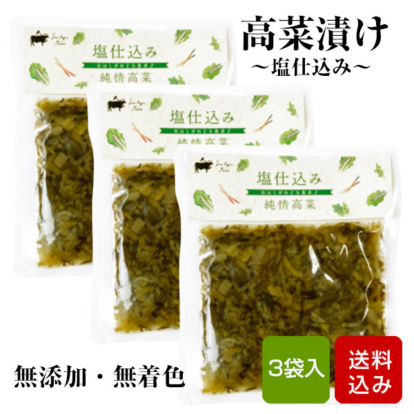 高菜 塩漬け 100g×3袋 無添加 無着色 国産 漬け物 高菜の漬物 宮崎県産 メール便のサムネイル