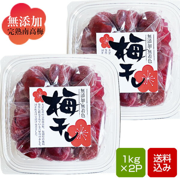 梅干し 無添加 2kg (1kg×2) しそ梅 無着色 完熟南高梅 九州産