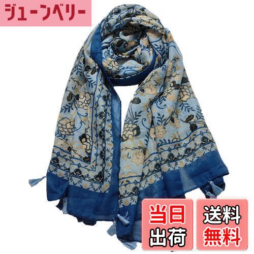 【送料無料】[HURESON] マフラー 薄手 花柄 ストール 夏 uv ショール 大判 春夏 小顔効果 巻き物 肩掛..