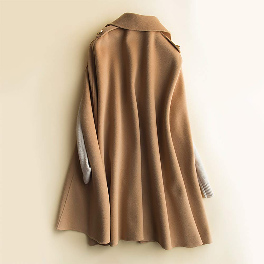 【送料無料】[ANMIDA] アンミダ ウール100％ ウールコート ケープコート ポンチョ ウールポンチョ 秋 冬 防寒 レディース アウター 着物コート 色：カーキ、サイズ：S 2