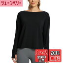 バリーフ(Baleaf) レディース 長袖ワークアウトシャツ ルーズフィット スーパーソフト ヨガ アスレチック カジュアルトップス ボートネック 親指穴付き 色:ブラック、サイズ:S