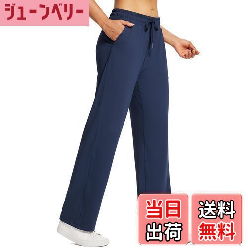 【送料無料】[バリーフ] レディース ランニング ストレート パンツ 春秋冬 色：マリンブルー、サイズ：2XL