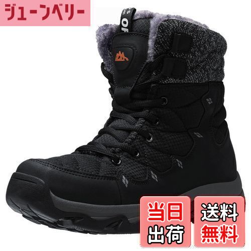 【送料無料】[TIDELION] スノーブーツ メンズ レディース スノーシューズ 防水 防寒 防滑 防寒ブーツ 冬靴 防寒シューズ 防寒靴 winter snow boots for men 冬用 outdoor 軽量 色：C1-ブラック、サイズ：28.0 cm 3E