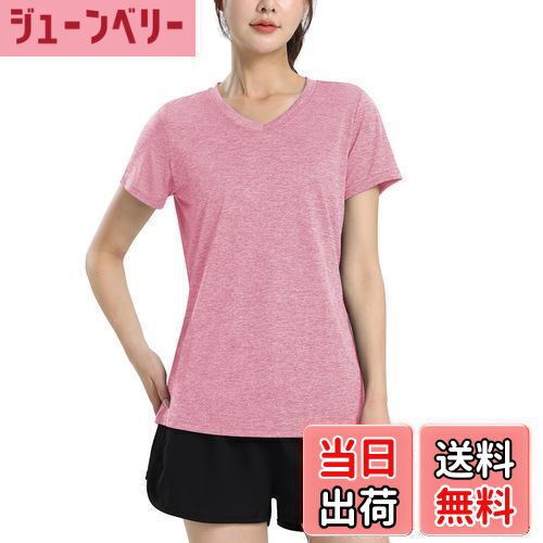 【送料無料】[TACVASEN] tシャツ レディース 半袖 Vネック 吸汗速乾 トレーナー ストレッチ スポーツウ..