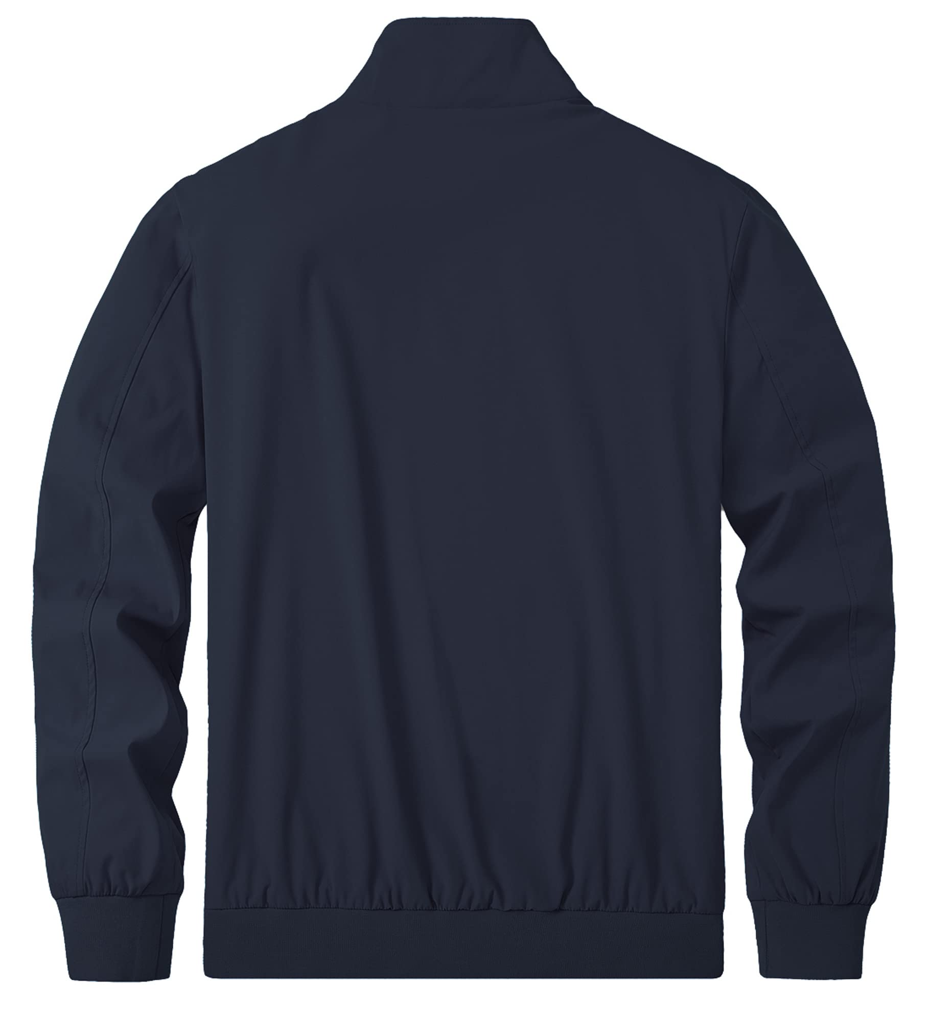 【送料無料】[TACVASEN] ジャンパー メンズ 秋 バイクジャケット 軽量 薄手 野球 作業着 ブルゾン 無地 ビジネス カジュアル ウインドブレーカー 撥水 防風 アウター 秋服 色：ネイビー、サイズ：3XL 2