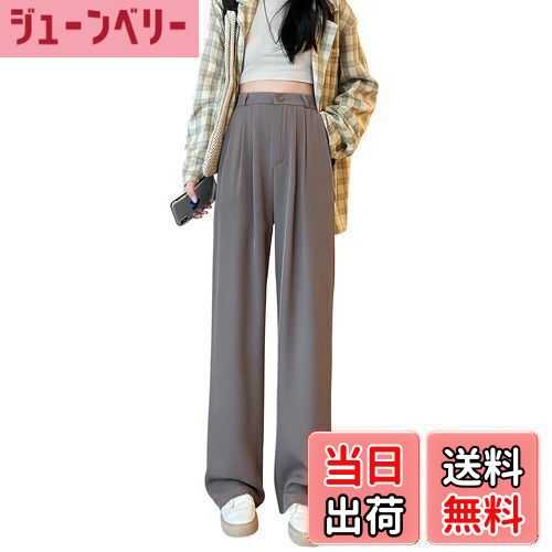 【送料無料】[syvent] レディース スラックス 春 夏 ストレートパンツ 涼しい 9分丈 ロングパンツ ハイウエスト パンツ ウエストゴム カジュアル ゆったり 大きいサイズ 色：カーキ-ロング、サイズ：2XL