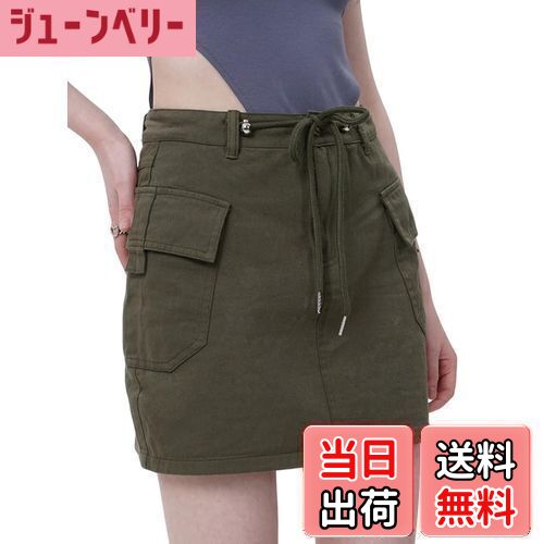 【送料無料】[syvent] 3色 スカート レディース デニム ミニスカート ミリタリー ポケット付き デニム..