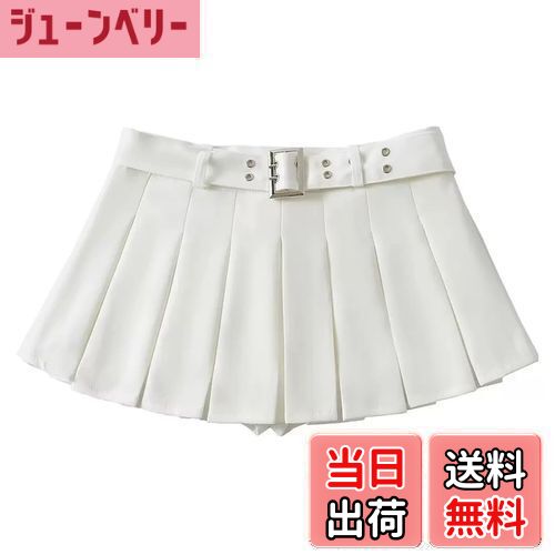 【送料無料】[syvent] 6色 スカート レディース ミニスカート フレア ハイウェスト プリーツスカート ミニ Aライン ハイウェスト ベルト付き おしゃれ ボトムス 美脚 インナー付きー 12F023 色：ピンク、サイズ：S