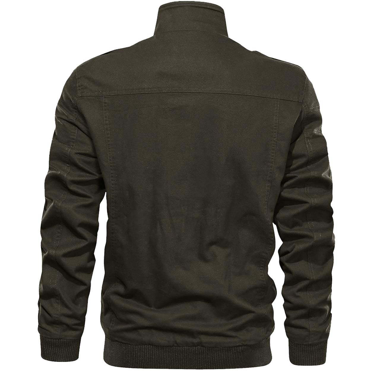 【送料無料】[TACVASEN] ミリタリージャケット メンズ バイク ジャケット 作業着 防寒 ブルゾン 綿 ジャンパー 春秋 防風 アウター 仕事着 カーゴジャケト 釣り カジュアル 色：OD-01、サイズ：L 2