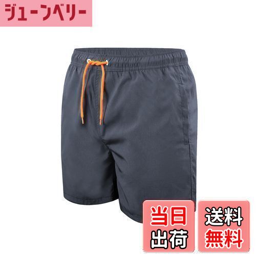 【送料無料】[SUNDAY ROSE] 水着 メンズ サーフパンツ 海パン インナー付き 通気 海水パンツ 男性 水陸両用 速乾 ボートショーツ 大きいサイズ 色：ダークグレー、サイズ：2XL