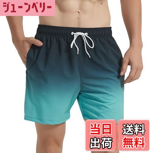 【送料無料】[SUNDAY ROSE] 水着 メンズ 海水パンツ サーフパンツ インナー付き 通気 速乾 ボードショーツ ショートパンツ 男性 夏 短パン スポーツ 大きいサイズ 色：ブラックブルー、サイズ：XL