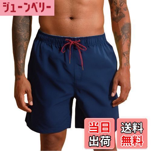 【送料無料】[SUNDAY ROSE] 水着 メンズ サーフパンツ 海パン インナー付き 通気 海水パンツ 男性 水陸両用 速乾 ボートショーツ プール用 男性用水着 夏旅行 色：ダークブルーFINO、サイズ：XL