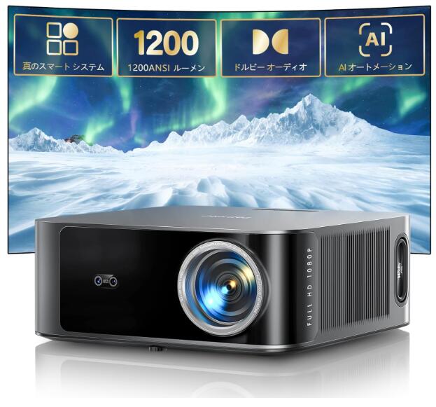 [Free Shipping] 4K Projector [Netflix Licensed & 36W DoIby Compatible] 1200 ASINI High Brightness - [AI Technology, Autofocus, Automatic Keystone Correction & 36W Speaker] Projector HDMI WiFi 6 Bluetooth 5.3 4 Compatible 300" Large Screen Home Theater Home Projector Smartphone/PC/DVD/Switch Compatible